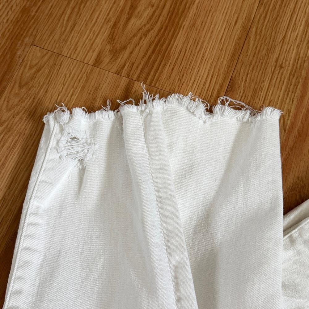 Agolde Sophie Crop Jeans Raw Hem Size 27 White - Picture 7 of 7